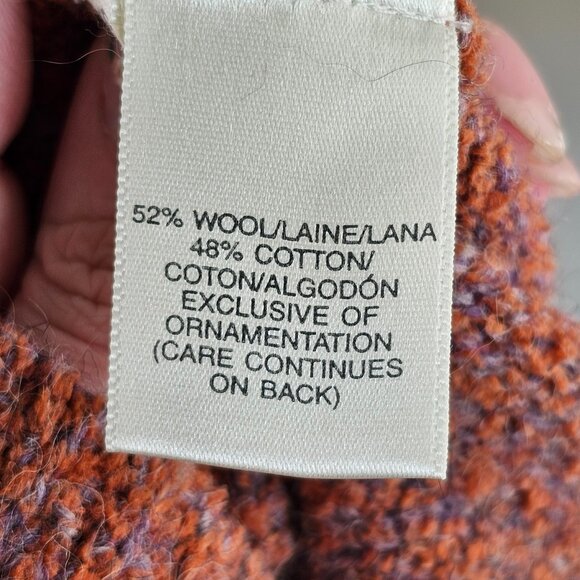 Susan Bristol Unique Orange Art To Wear Cardigan Button Closure Sz L - Picture 10 of 11